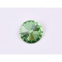 P4531-Austria Rivoli Round Stone, 12mm, Peridot Silver Foiled - 1 buc