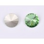 P4531-Austria Rivoli Round Stone, 12mm, Peridot Silver Foiled - 1 buc