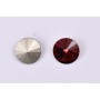 P4532-Austria Rivoli Round Stone, 12mm, Burgundy Silver Foiled - 1 buc