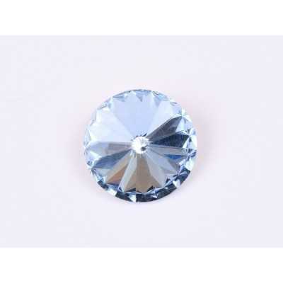 P4533-Austria Rivoli Round Stone, 12mm, Light Sapphire Silver Foiled - 1 buc