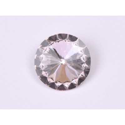 P4535-Austria Rivoli Round Stone, 12mm, Rosaline Silver Foiled - 1 buc