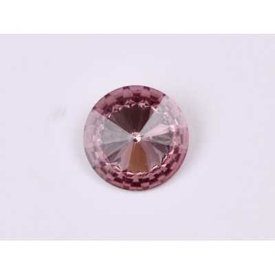 P4536-Austria Rivoli Round Stone, 12mm, Light Amethyst Silver Foiled - 1 buc