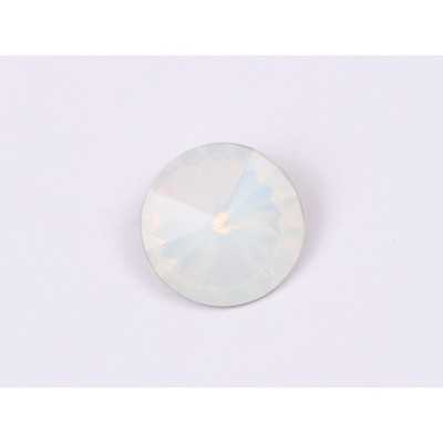 P4538-Austria Rivoli Round Stone, 12mm, White Opal Silver Foiled - 1 buc