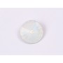 P4538-Austria Rivoli Round Stone, 12mm, White Opal Silver Foiled - 1 buc