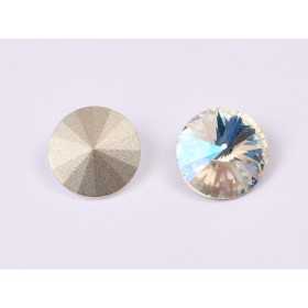P4539-Austria Rivoli Round Stone, 12mm, Crystal Moonlight Silver Foiled - 1 buc