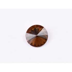 P4543-Austria Rivoli Round Stone, 12mm, Smoked Topaz Silver Foiled - 1 buc