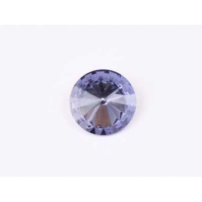 P4544-Austria Rivoli Round Stone, 12mm, Tanzanite Silver Foiled - 1 buc