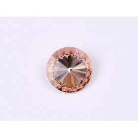 P4545-Austria Rivoli Round Stone, 12mm, Vintage Rose Silver Foiled - 1 buc