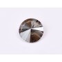 P4546-Austria Rivoli Round Stone, 12mm, Crystal Satin Silver Foiled - 1 buc