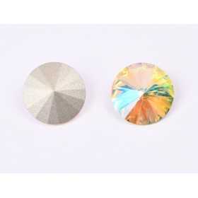 P4547-Austria Rivoli Round Stone, 12mm, Crystal Paradise Shine Silver Foiled - 1 buc