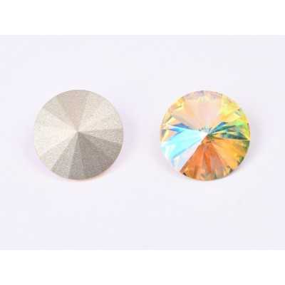 P4547-Austria Rivoli Round Stone, 12mm, Crystal Paradise Shine Silver Foiled - 1 buc