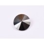 P4548-Austria Rivoli Round Stone, 12mm, Jet Hematite Silver Foiled - 1 buc