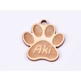 L741-Pandant lemn "Labuta personalizata" 3.5x3.5 cm - 1 buc