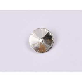 P4549-Austria Rivoli Round Stone, 12mm, Crystal Silver Shade Silver Foiled - 1 buc