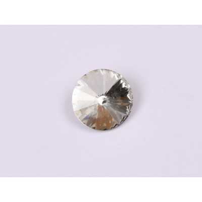 P4549-Austria Rivoli Round Stone, 12mm, Crystal Silver Shade Silver Foiled - 1 buc