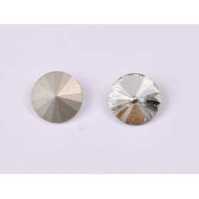 P4549-Austria Rivoli Round Stone, 12mm, Crystal Silver Shade Silver Foiled - 1 buc