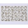 P4549-Austria Rivoli Round Stone, 12mm, Crystal Silver Shade Silver Foiled - 1 buc