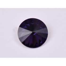 P4551-Austria Rivoli Round Stone, 12mm, Purple Velvet Silver Foiled - 1 buc