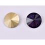 P4551-Austria Rivoli Round Stone, 12mm, Purple Velvet Silver Foiled - 1 buc