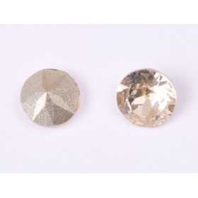 0092-Austria Chaton Round Stone, 6mm, Light Peach Silver Foiled - 1 buc
