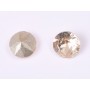 0092-Austria Chaton Round Stone, 6mm, Light Peach Silver Foiled - 1 buc