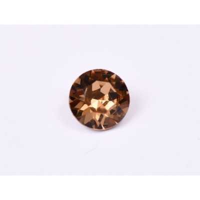 0198-Austria Chaton Round Stone, 6mm, Smoked Topaz Silver Foiled - 1 buc