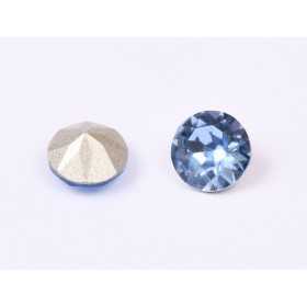 0174-Austria Chaton Round Stone, 6mm, Light Sapphire Silver Foiled - 1 buc