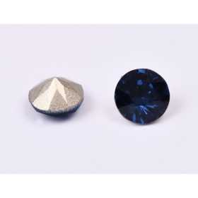 0313-Austria Chaton Round Stone, 6mm,Montana Silver Foiled - 1 buc