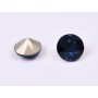 0399-Austria Chaton Round Stone, 6mm,Montana Silver Foiled - 1 buc