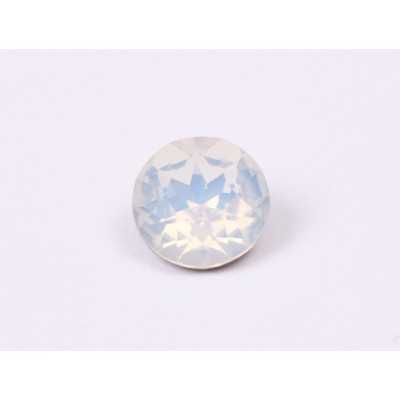 0437-Austria Chaton Round Stone, 6mm, White Opal Silver Foiled - 1 buc