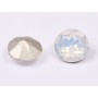 0437-Austria Chaton Round Stone, 6mm, White Opal Silver Foiled - 1 buc