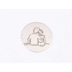 E1598 GS Link Argint 925 "Tineri pe banca" 16.5mm, 0.3mm 1 buc