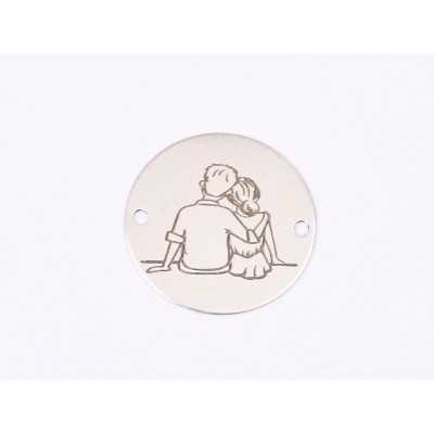 E1598 GS Link Argint 925 "Tineri pe banca" 16.5mm, 0.3mm 1 buc
