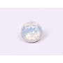 0455-Austria Chaton Round Stone, 7mm, White Opal Silver Foiled - 1 buc