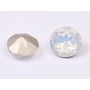 0455-Austria Chaton Round Stone, 7mm, White Opal Silver Foiled - 1 buc