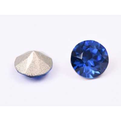 0517-Austria Chaton Round Stone, 6mm, Capri Blue Silver Foiled - 1 buc