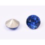 0517-Austria Chaton Round Stone, 6mm, Capri Blue Silver Foiled - 1 buc
