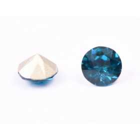 0391-Austria Chaton Round Stone, 6mm, Blue Zircon Silver Foiled - 1 buc