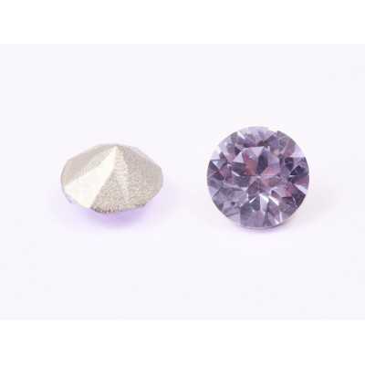0523- Austria Chaton Round Stone, 6mm, Violet Silver Foiled - 1 buc