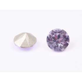 0524-Austria Chaton Round Stone, 7mm, Violet Silver Foiled - 1 buc