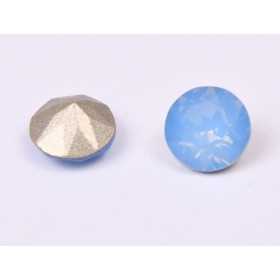 0397-Austria Chaton Round Stone, 6mm, Air Blue Opal Silver Foiled - 1 buc