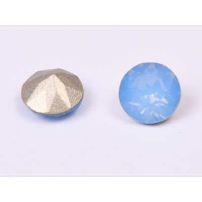0397-Austria Chaton Round Stone, 6mm, Air Blue Opal Silver Foiled - 1 buc
