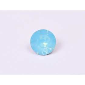 0528-Austria Chaton Round Stone, 6mm, Aqua Opal Silver Foiled - 1 buc