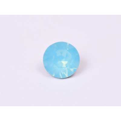 0528-Austria Chaton Round Stone, 6mm, Aqua Opal Silver Foiled - 1 buc