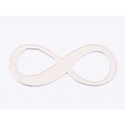 E1603 N Link argint "Infinit asimetric" 35x15mm, 0.6mm 1 buc