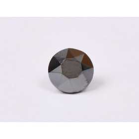 0531-Austria Chaton Round Stone, 6mm, Jet Hematite Silver Foiled - 1 buc
