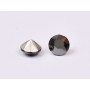 0531-Austria Chaton Round Stone, 6mm, Jet Hematite Silver Foiled - 1 buc