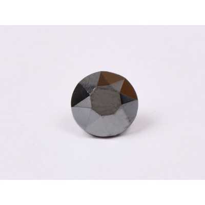 0532-Austria Chaton Round Stone, 7mm, Jet Hematite Silver Foiled - 1 buc