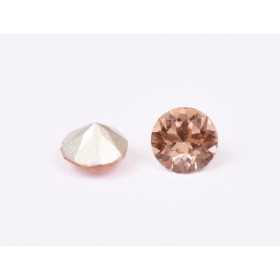 0403-Austria Chaton Round Stone, 6mm, Padparadscha Silver Foiled - 1 buc