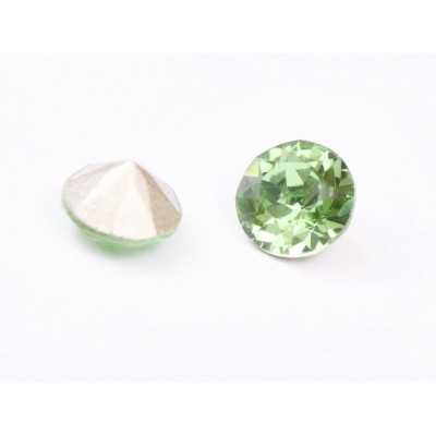 0407-Austria Chaton Round Stone, 7mm, Peridot Silver Foiled - 1 buc
